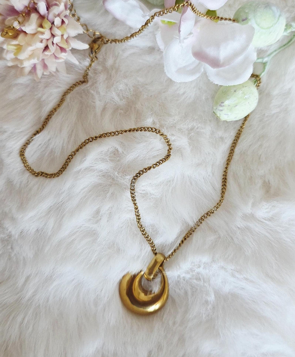 18K Gold Plated Stainless Steel Necklace Earrings Set, Minimalist Tarnish Resistant Jewelry