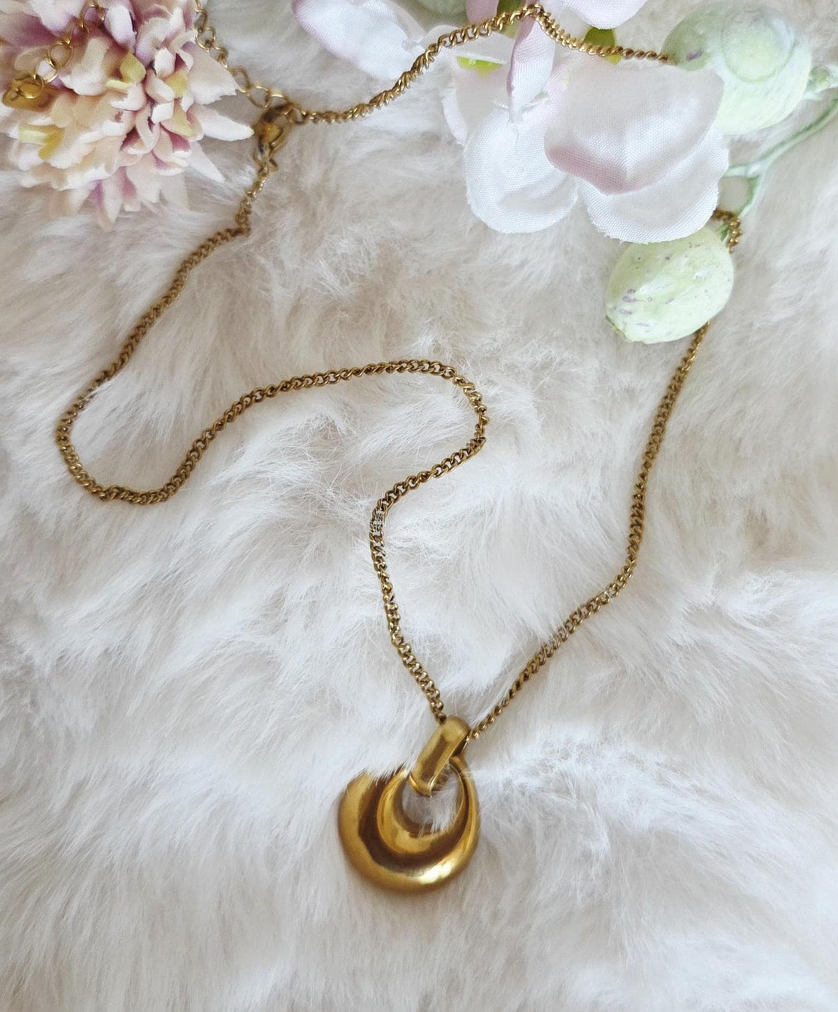 18K Gold Plated Stainless Steel Necklace Earrings Set, Minimalist Tarnish Resistant Jewelry