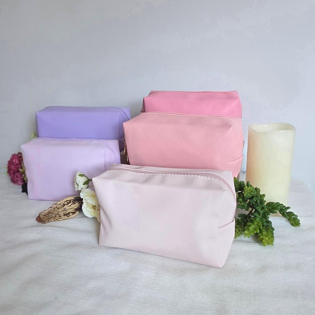 Pink Purple Cosmetic Bag, Water Resistant Travel Toiletry Pouch, Trendy Organizer