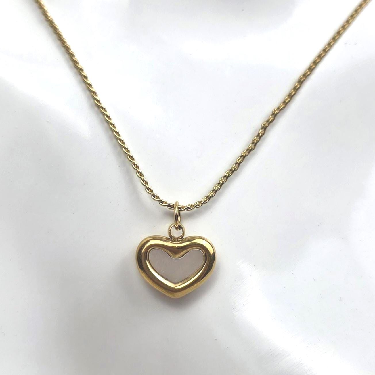 Celeste Heart Jewelry Set | Gold Plated Shell Necklace, Bracelet, Earrings.Dainty Gift for Her