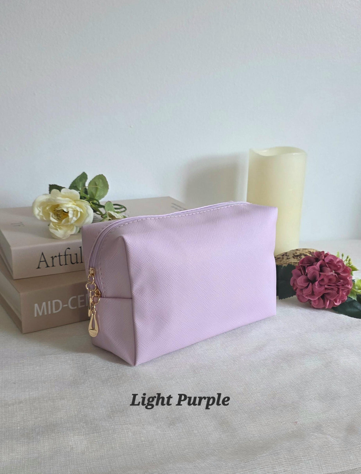 Pink Purple Cosmetic Bag, Water Resistant Travel Toiletry Pouch, Trendy Organizer