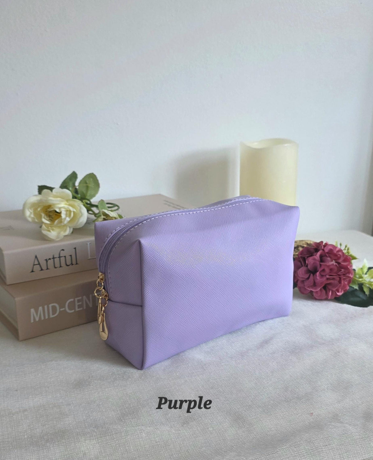 Pink Purple Cosmetic Bag, Water Resistant Travel Toiletry Pouch, Trendy Organizer