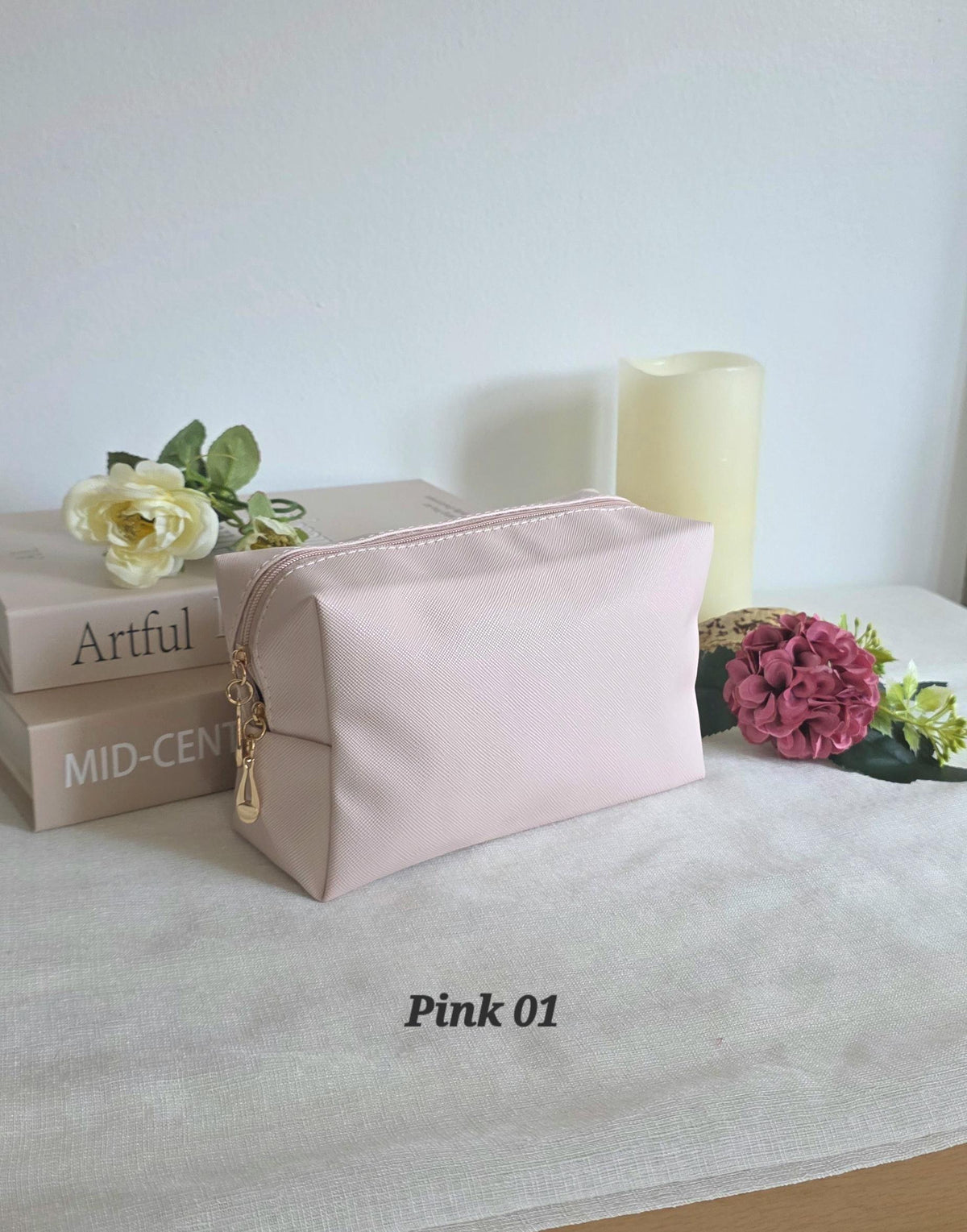 Pink Purple Cosmetic Bag, Water Resistant Travel Toiletry Pouch, Trendy Organizer