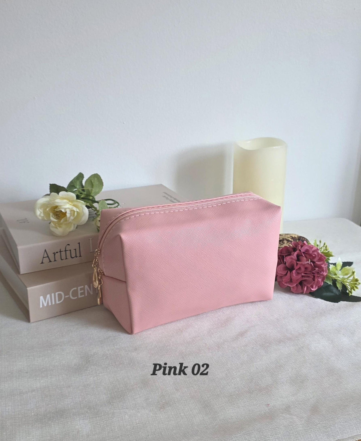 Pink Purple Cosmetic Bag, Water Resistant Travel Toiletry Pouch, Trendy Organizer