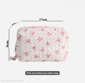 Coquette Quilted Makeup Bag, Travel essentials, Toiletry Cosmetic Pouch Organizer