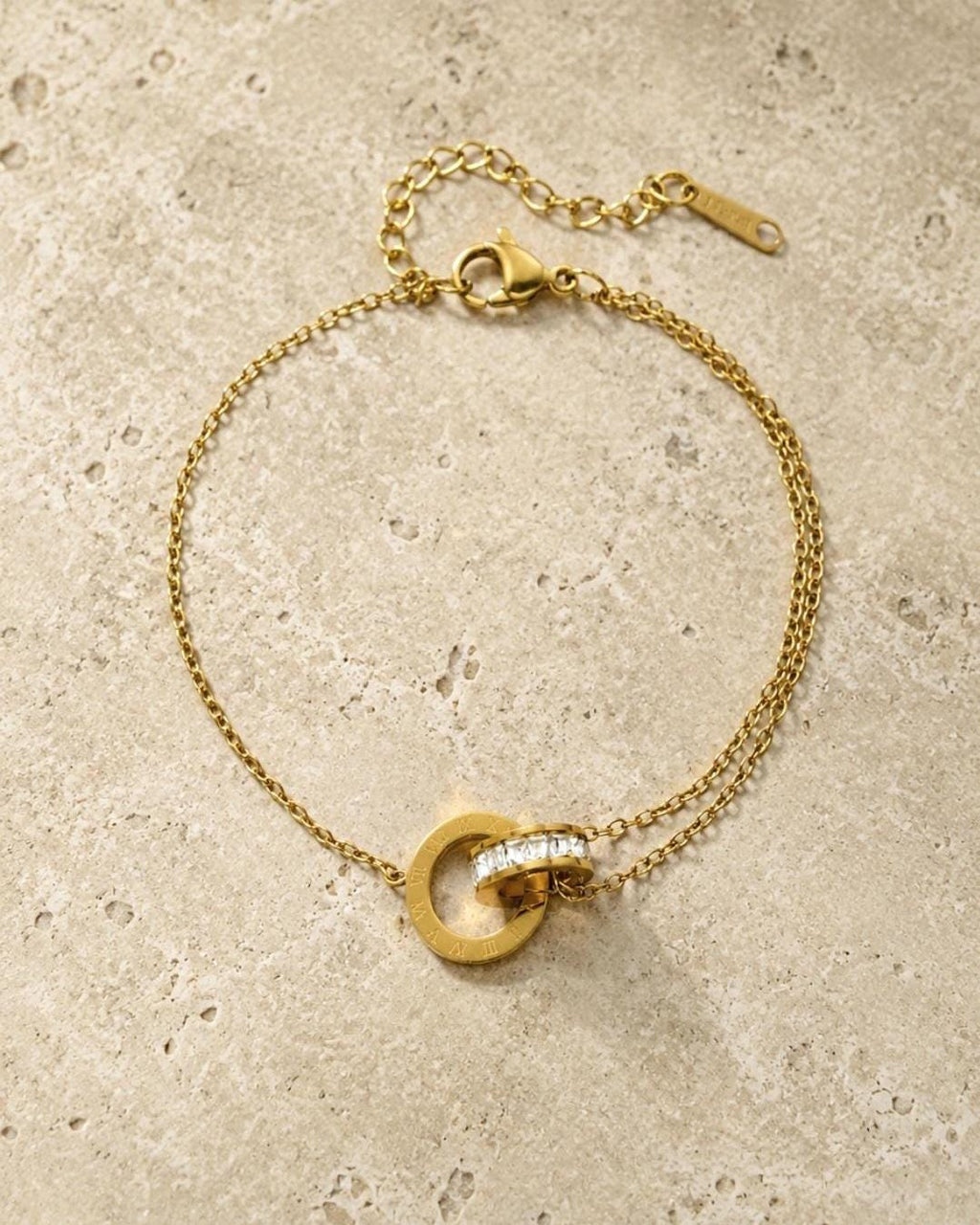 Estelle Roman Numeral Jewelry Set | Gold Zirconia Necklace, Bracelet, Earrings