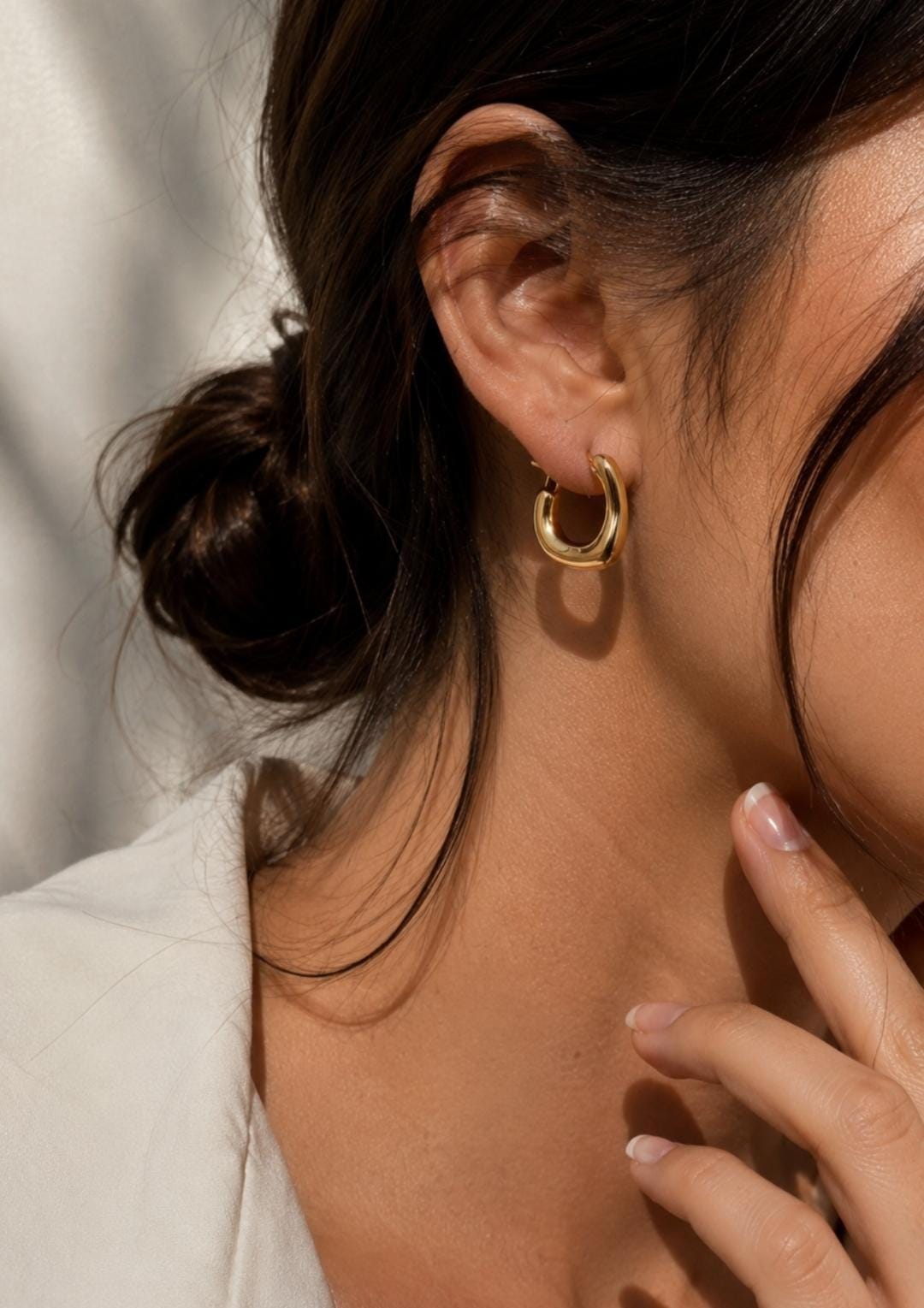 Juliette Chunky Hoop Earrings | 18K Gold Plated Stainless Steel, Minimal Statement Hoops.Dainty Jewelry
