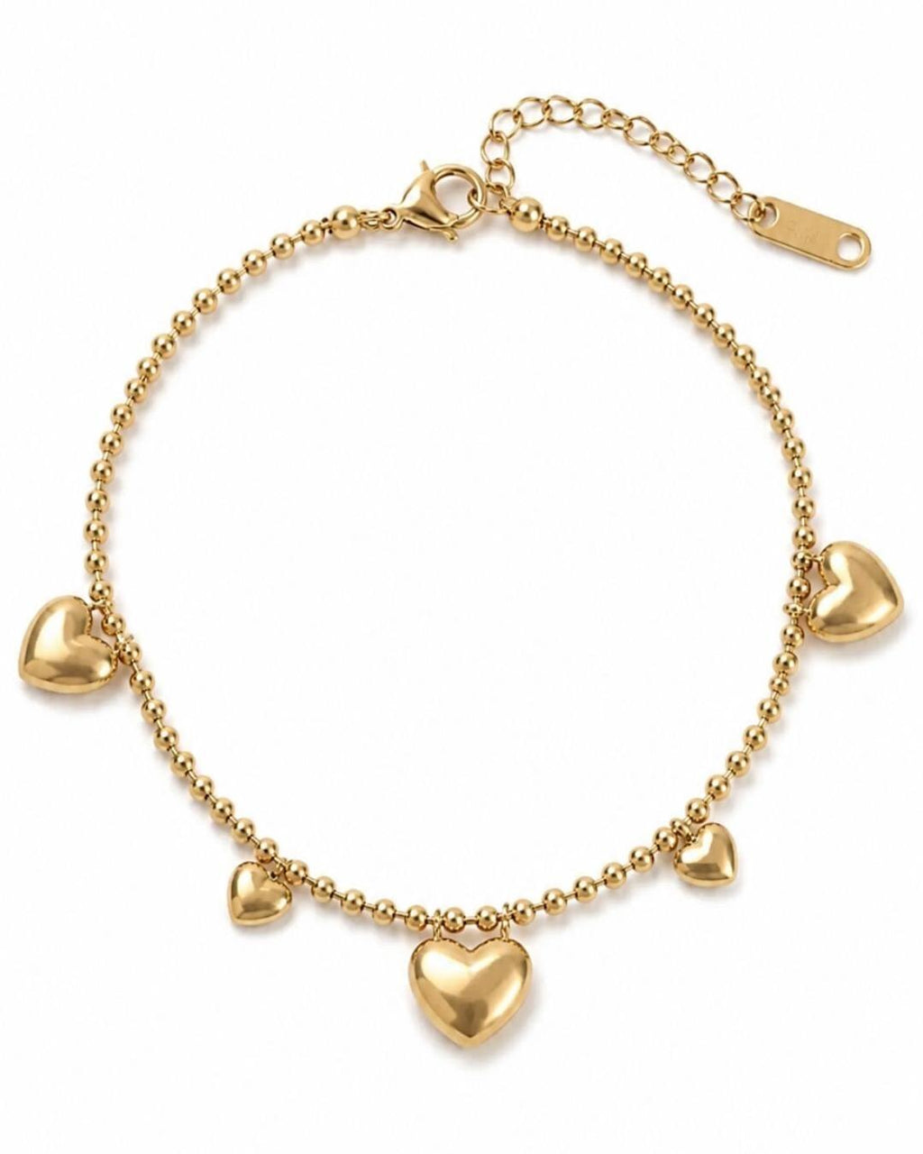 18K Gold Plated Heart Bracelet, Stainless Steel Dainty Chain, Minimalist Charm Jewelry