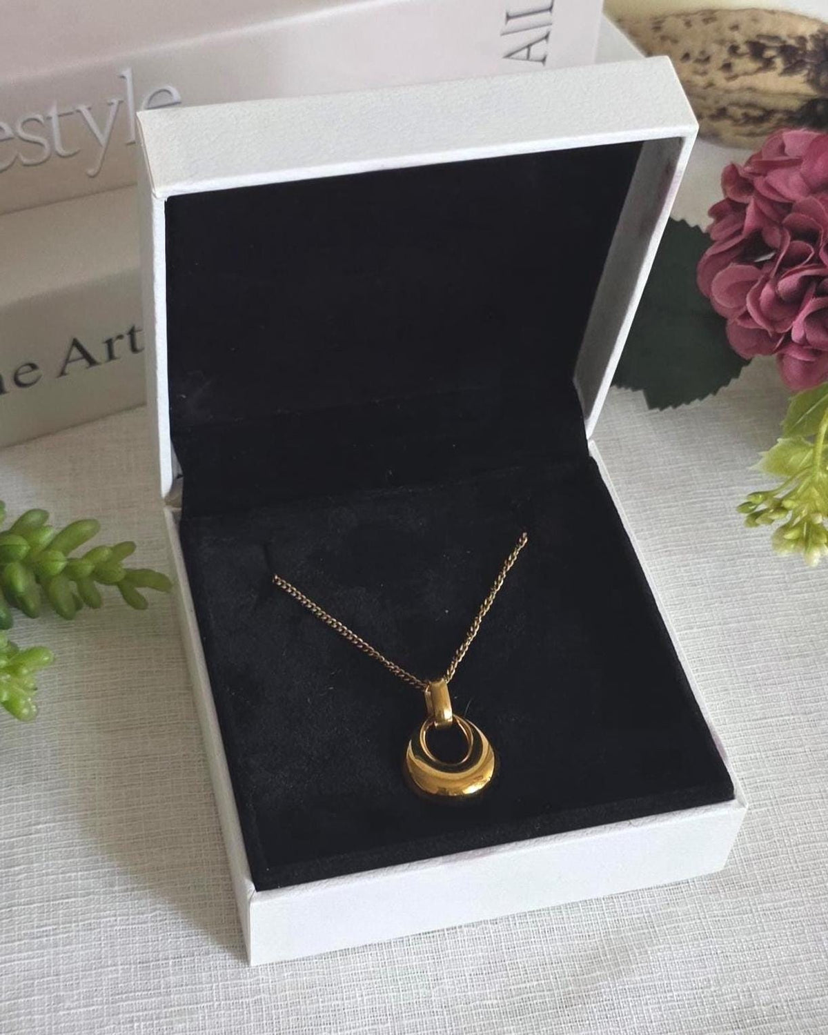 18K Gold Plated Stainless Steel Necklace Earrings Set, Minimalist Tarnish Resistant Jewelry