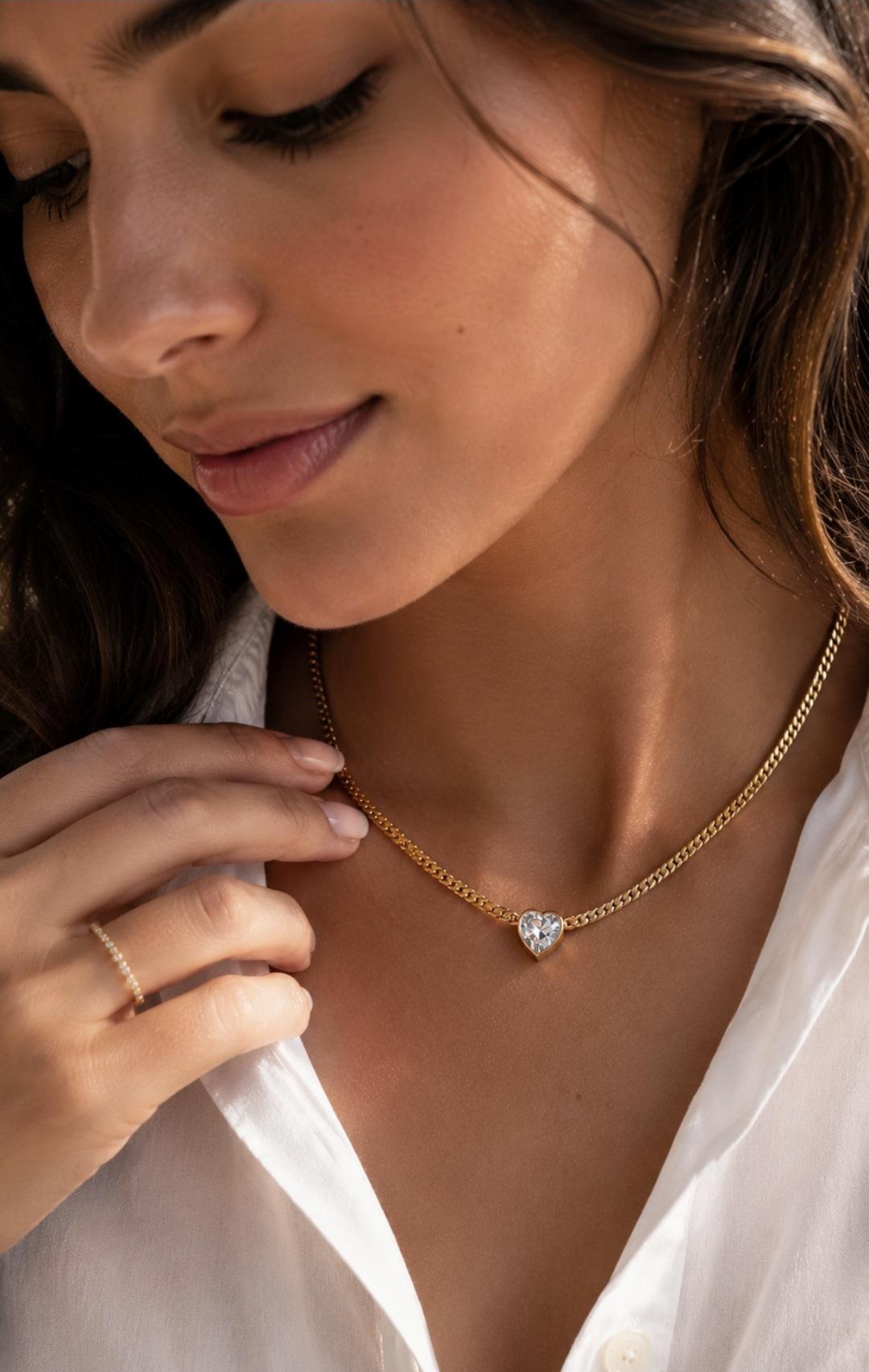 18K Gold Plated Stainless Steel Necklace Bracelet Set | Dainty Layered Jewelry, Hypoallergenic, Tarnish Resistant