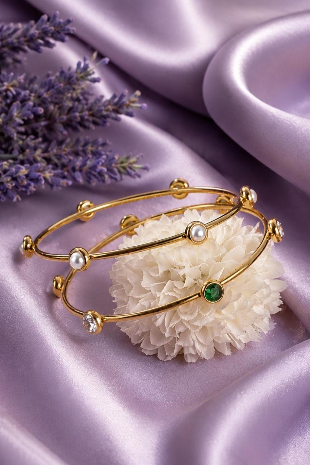 Gold Plated Stainless Steel Bracelet with Pearl and Zirconia – Minimalist Luxury Jewelry