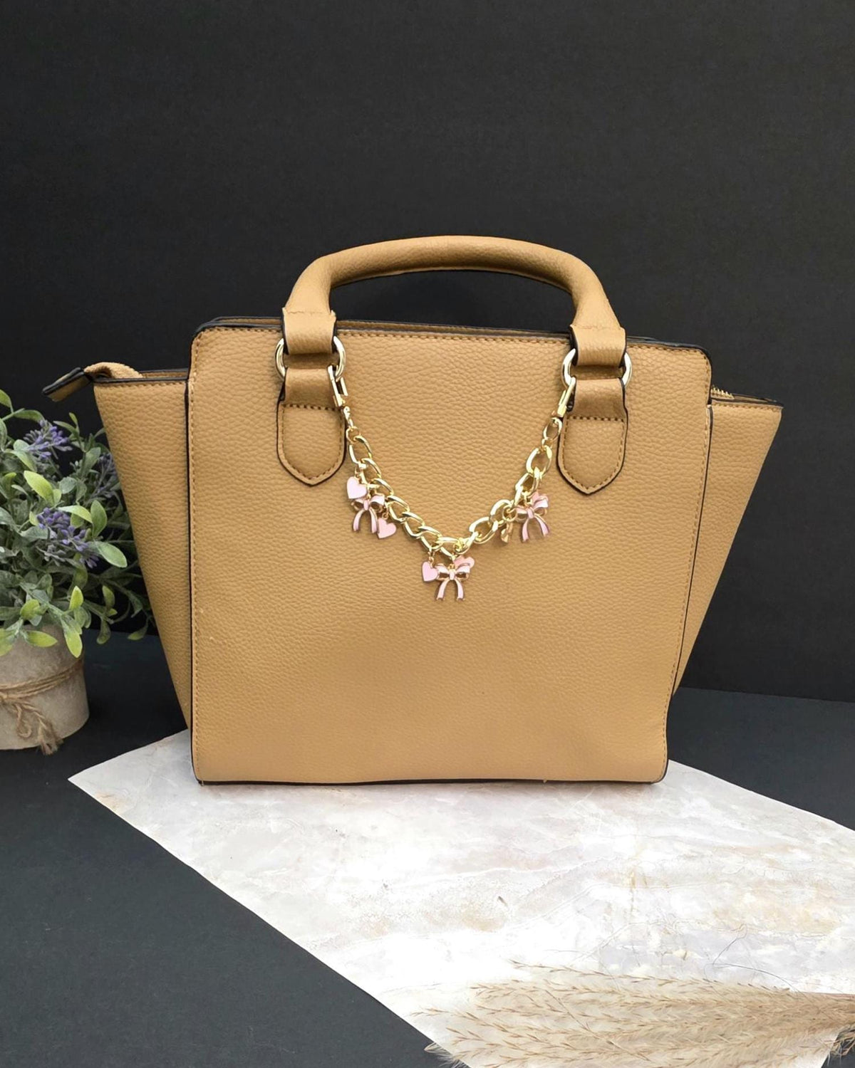 Gold Tone Cherry Bag Charm, Enamel Bow Purse Accessory, Coquette Backpack Keychain