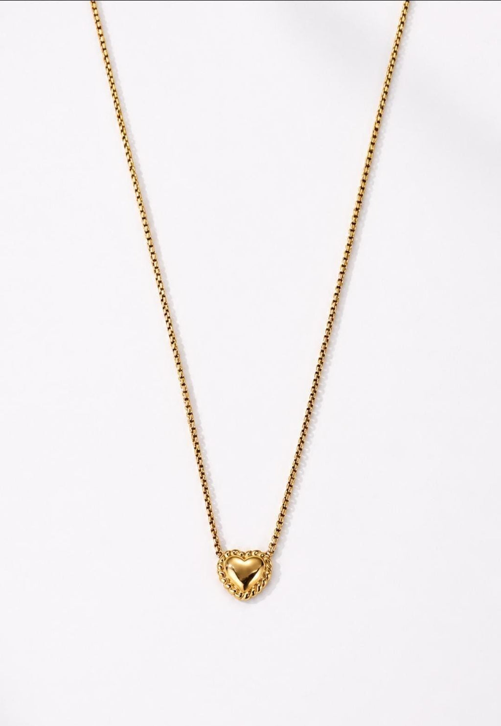 18K Gold Plated Heart Necklace, Minimalist Beaded Pendant, Everyday Jewelry, Water Resistant