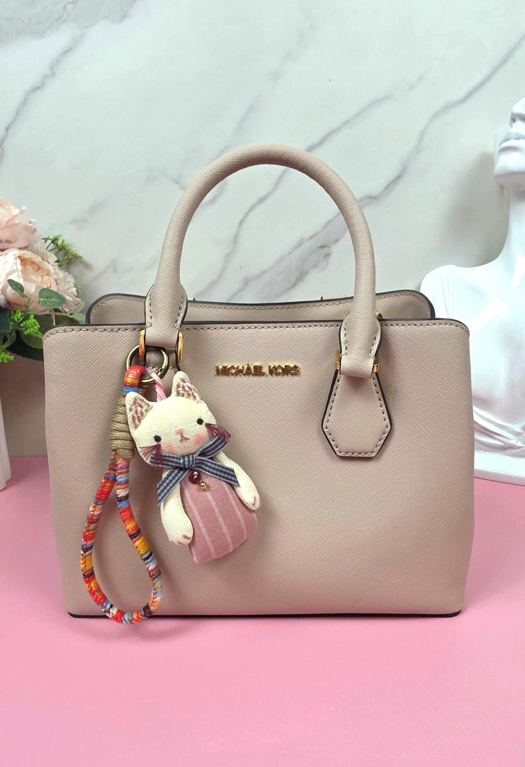 Handmade Plush Charm Keychain, Whimsical Character Bag Accessory, Kawaii keyring