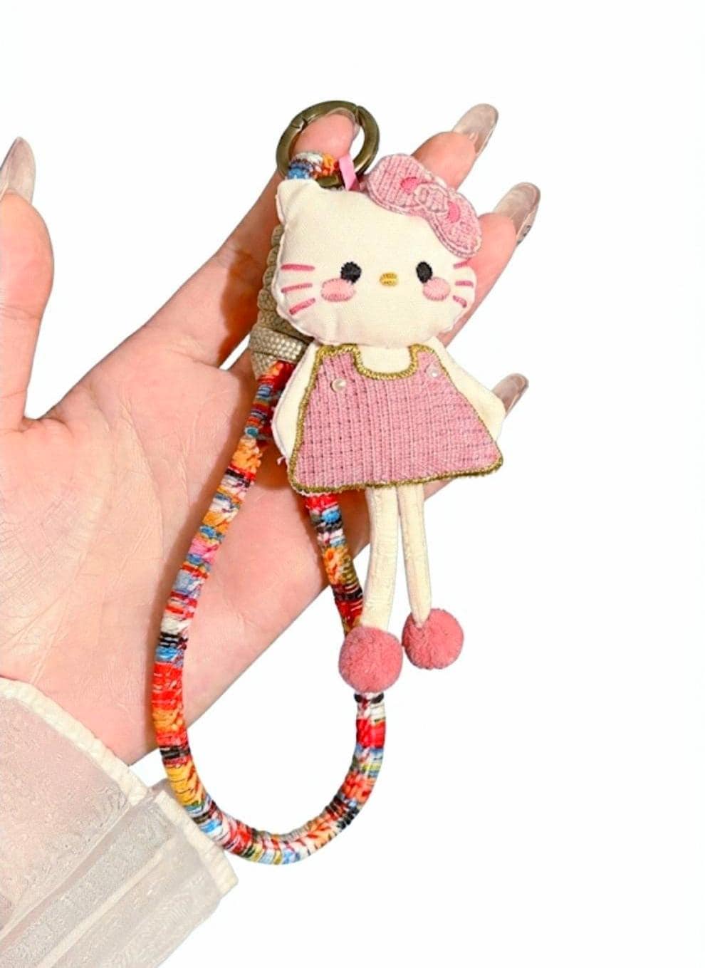Handmade Plush Charm Keychain, Whimsical Character Bag Accessory, Kawaii keyring
