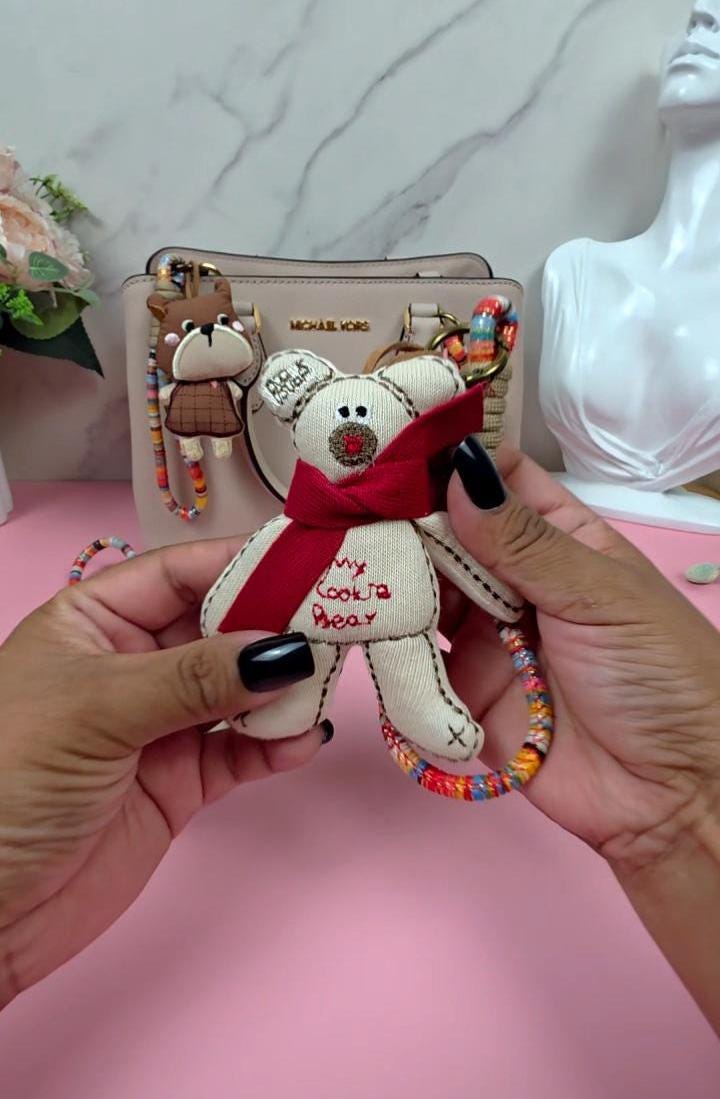 Handmade Plush Charm Keychain, Whimsical Character Bag Accessory, Kawaii keyring