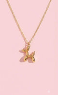 18K Gold Plated Balloon Dog Necklace, Minimalist Puppy Pendant, Animal Jewelry