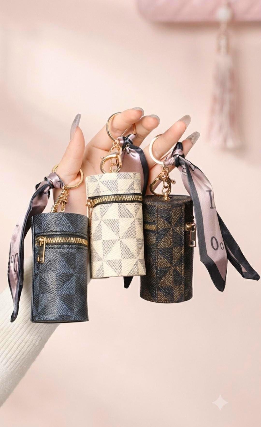 Mini Coin Purse Keychain, Vegan Leather Coin Pouch, Zipper Wallet Charm, AirPods Case, Purse Accessory, Gift for Women