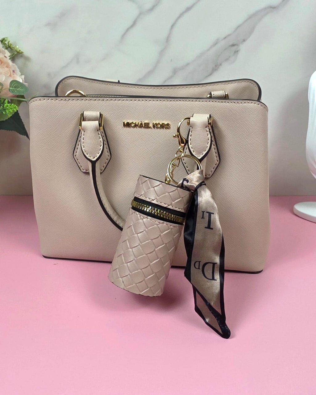 Woven Mini Coin Purse Keychain, Vegan Leather Coin Pouch, Zipper Wallet Charm, AirPods Case, Purse Accessory, Gift for Women