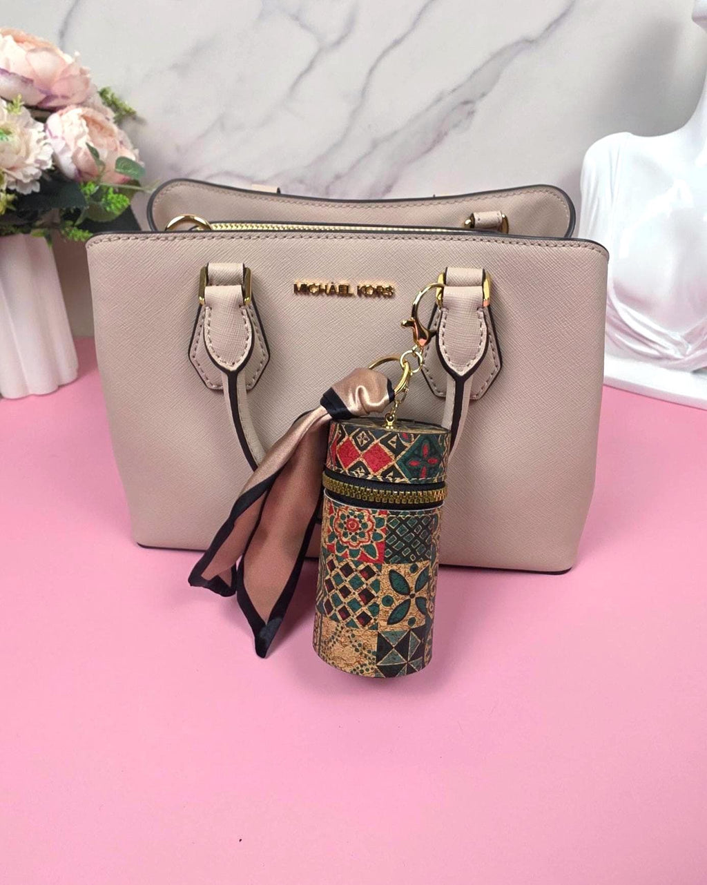 Ethnic Coin Purse Keychain, Vegan Leather Coin Pouch, Zipper Wallet Charm, AirPods Case, Purse Accessory, Gift for Women