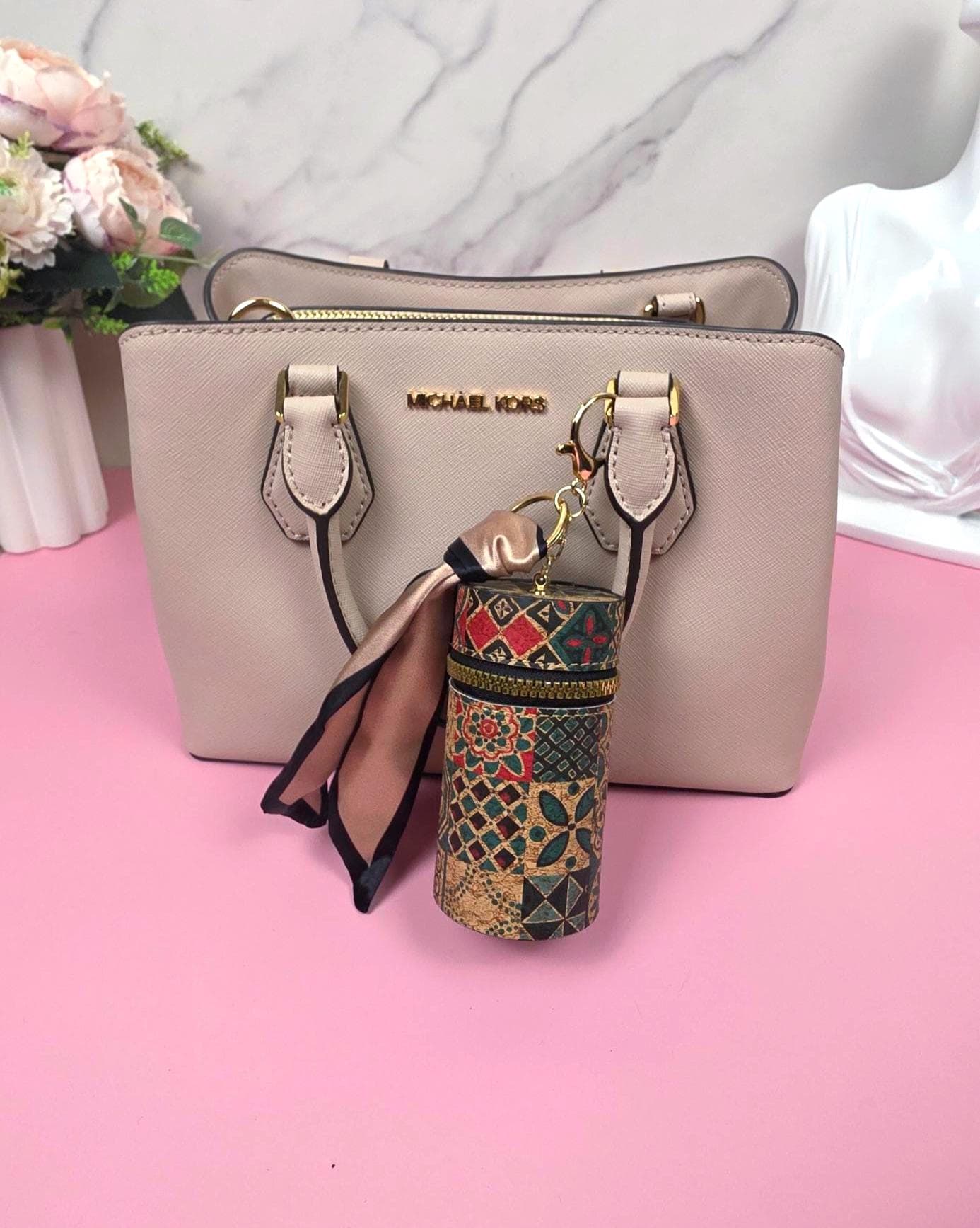 Ethnic Coin Purse Keychain, Vegan Leather Coin Pouch, Zipper Wallet Charm, AirPods Case, Purse Accessory, Gift for Women