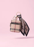 Mini Coin Purse Keychain, AirPods Case, Cute Zipper Coin Bag, Plaid & Houndstooth Pouch, Purse Charm, Gift for Women
