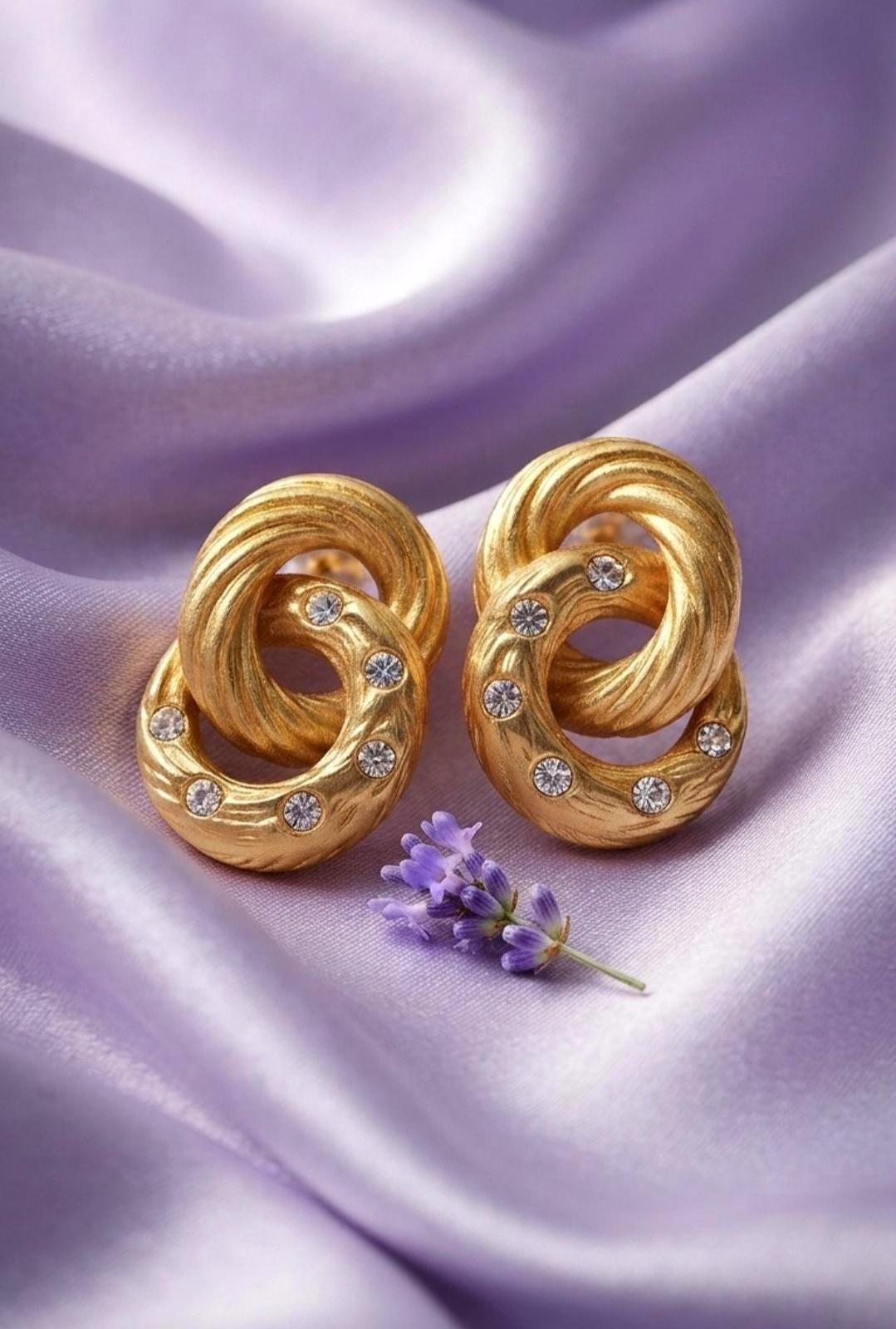 Gold Knot Stud Earrings, Cubic Zirconia Earrings, 18K Gold Plated Stainless Steel, Waterproof Hypoallergenic Earrings Gift for Women