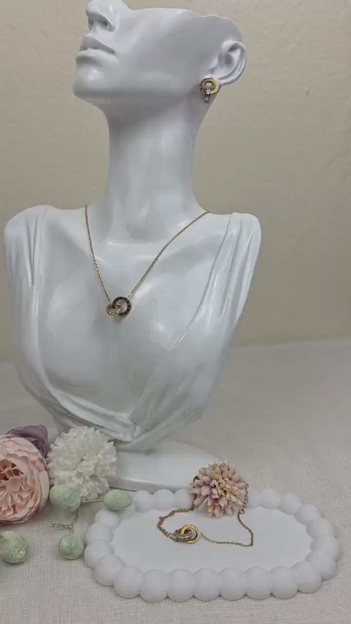 Estelle Roman Numeral Jewelry Set | Necklace, Bracelet, Earrings